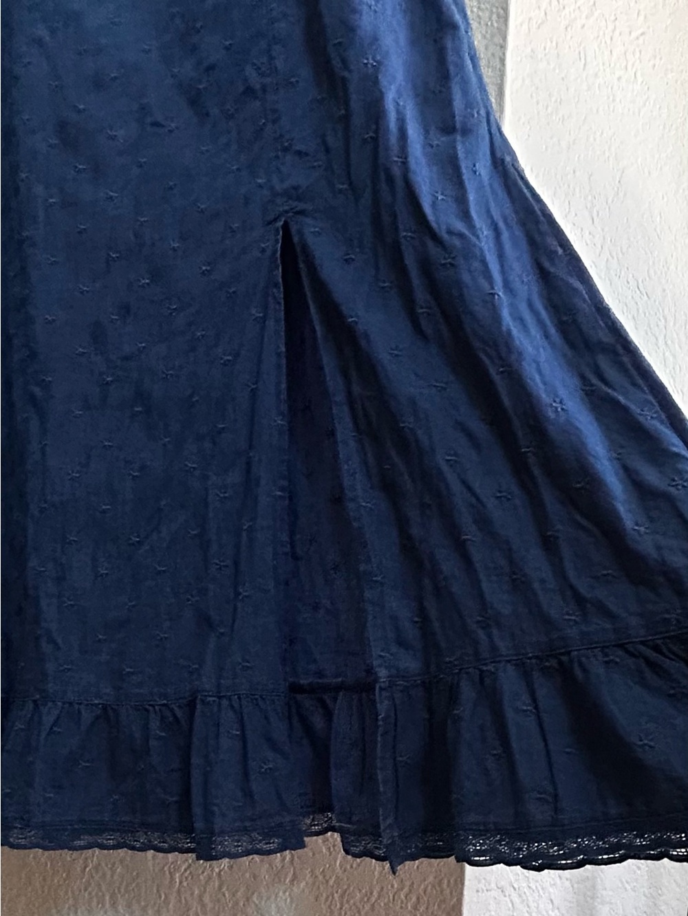 Gap Embroidered Puff-Sleeve Maxi Dress Indigo XL - Picture 9 of 12
